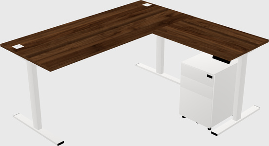 Sit-to-stand l-shaped desk