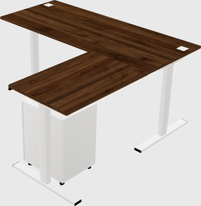 Sit-to-stand l-shaped desk