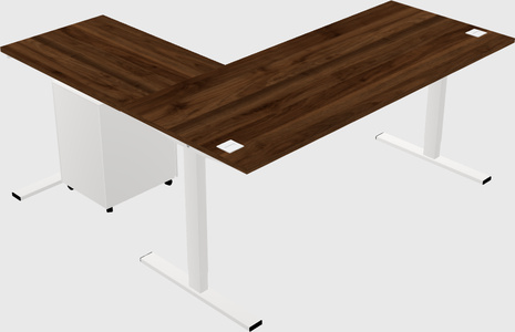 Sit-to-stand l-shaped desk