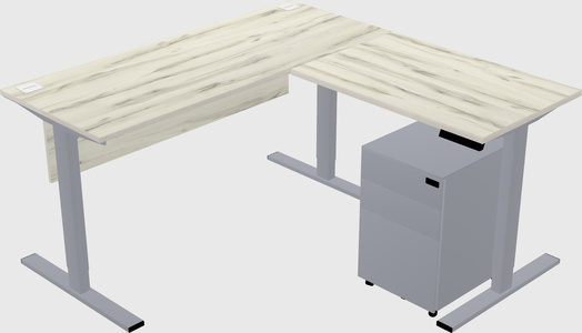 Sit-to-stand l-shaped desk