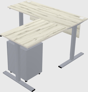 Sit-to-stand l-shaped desk