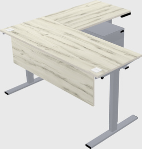 Sit-to-stand l-shaped desk