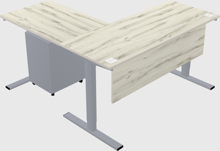Sit-to-stand l-shaped desk