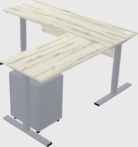 Sit-to-stand l-shaped desk