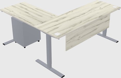Sit-to-stand l-shaped desk