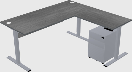 Sit-to-stand L-shaped Desk