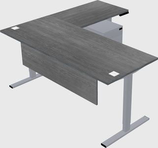 Sit-to-stand l-shaped desk