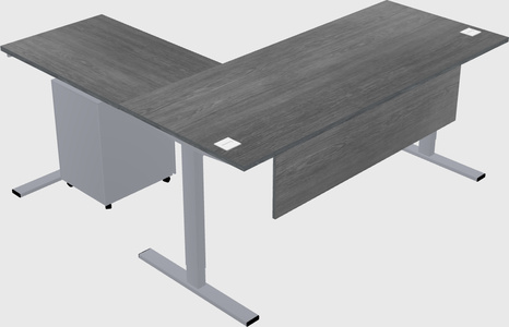 Sit-to-stand l-shaped desk