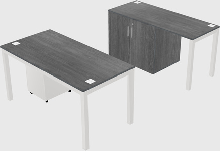 Parallel desk + cabinet