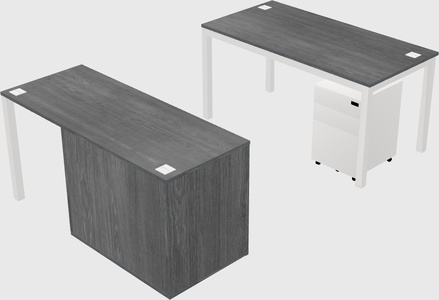 Parallel desk + cabinet
