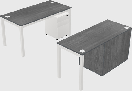 Parallel desk + cabinet