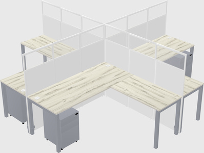 Shared l-shaped cubicles