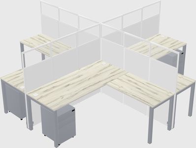 Shared l-shaped cubicles