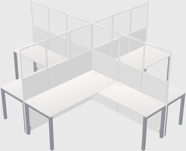 Shared L-shaped Cubicles