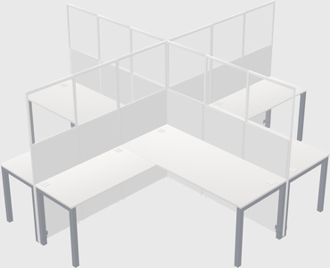 Shared l-shaped cubicles