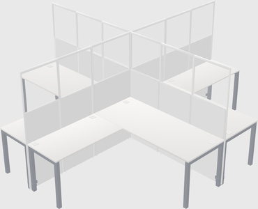 Shared l-shaped cubicles
