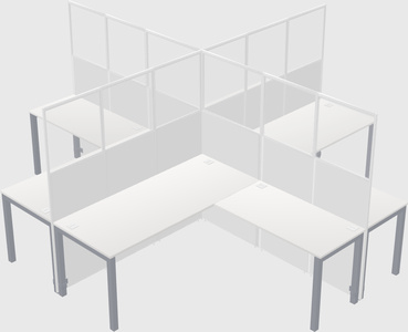 Shared l-shaped cubicles