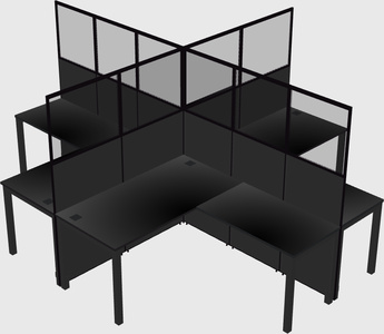 Shared l-shaped cubicles