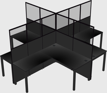 Shared l-shaped cubicles
