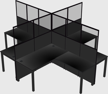 Shared l-shaped cubicles