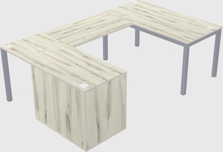 U-shaped desk + cabinet