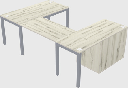 U-shaped desk + cabinet