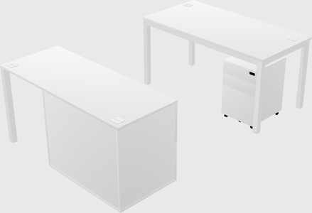Parallel desk + file cabinet