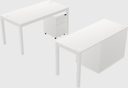 Parallel desk + file cabinet