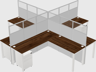 Shared l-shaped cubicles