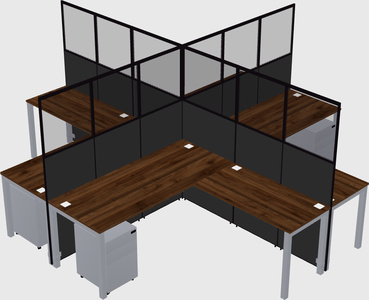 Shared l-shaped cubicles