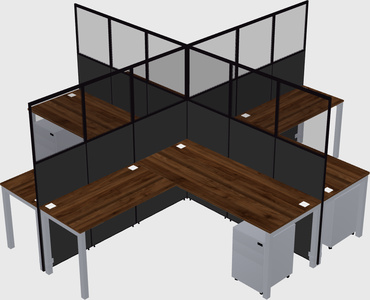 Shared l-shaped cubicles