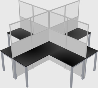 Shared l-shaped cubicles
