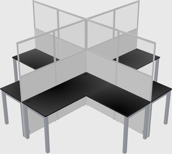 Shared l-shaped cubicles