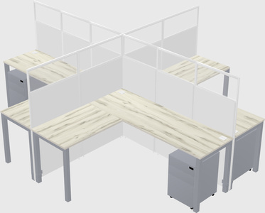 Shared l-shaped cubicles
