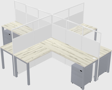 Shared l-shaped cubicles