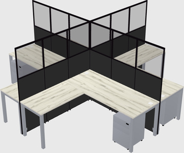 Shared l-shaped cubicles