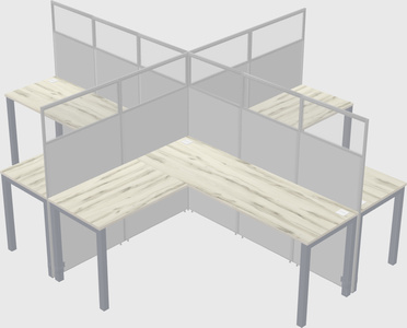 Shared l-shaped cubicles