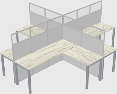 Shared l-shaped cubicles