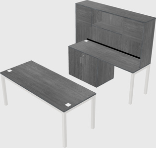Parallel desk + cabinet