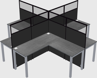 Shared l-shaped cubicles