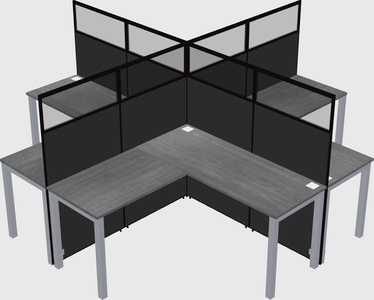 Shared l-shaped cubicles