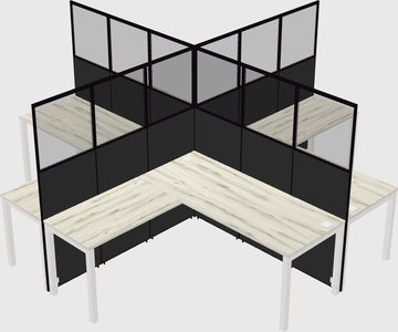 Shared l-shaped cubicles