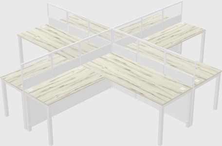 Shared l-shaped cubicles
