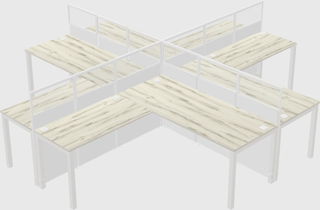Shared l-shaped cubicles