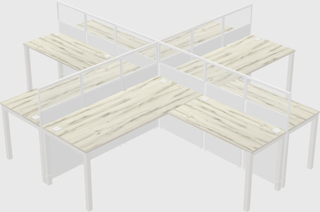 Shared l-shaped cubicles
