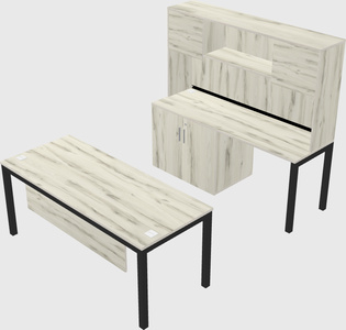Parallel desk + cabinet