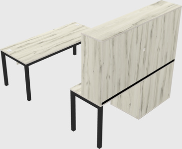 Parallel desk + cabinet