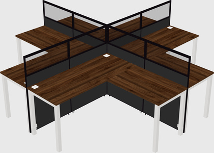 Shared l-shaped cubicles