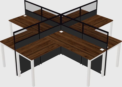 Shared l-shaped cubicles