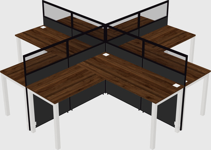 Shared l-shaped cubicles